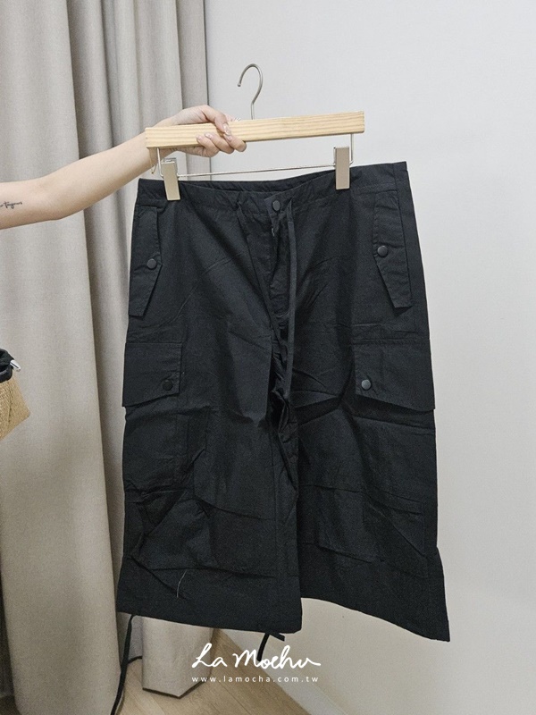 褲腳抽繩六分工作褲